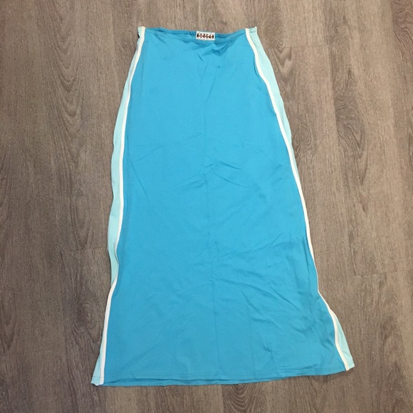 Vintage Blue Morgan Athletic Striped Skirt - Picture 1 of 5